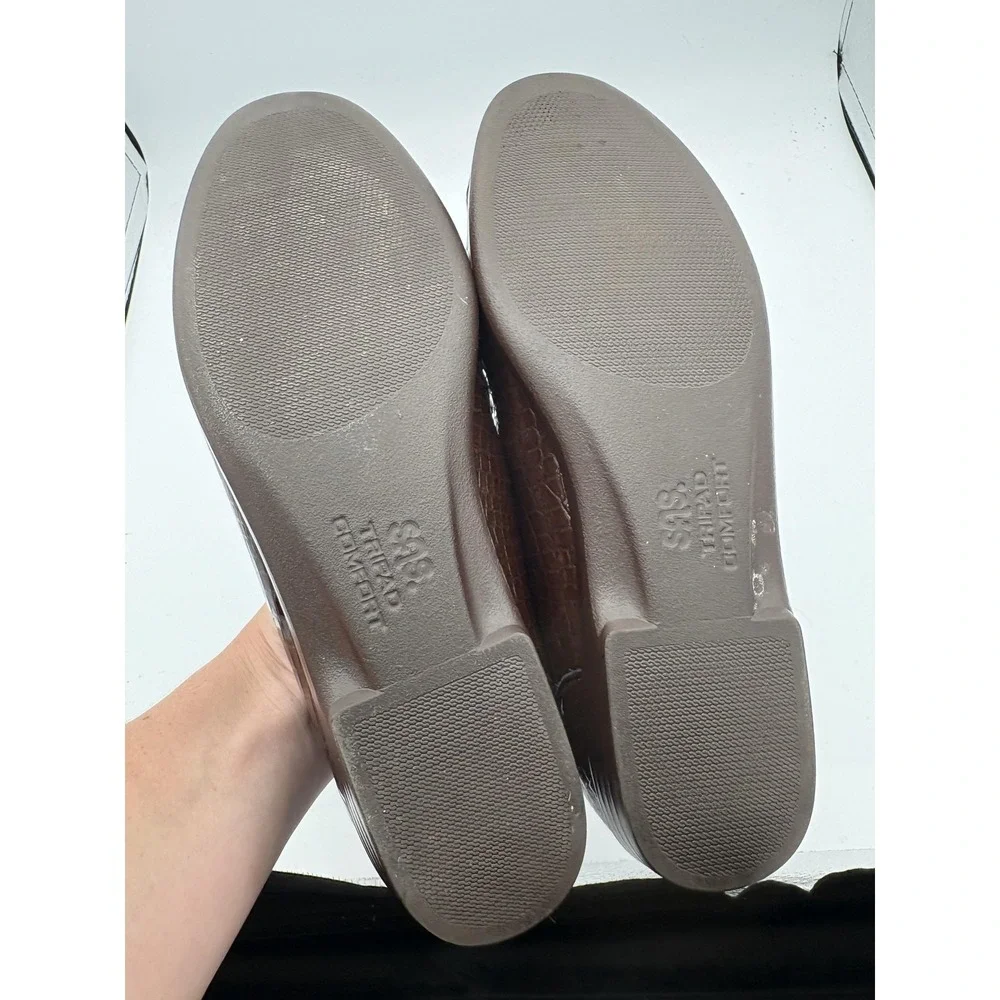 SAS Shoes Womens Size 7 Brown‎ Leather Loafers Slip On Comfort Tripad Walking